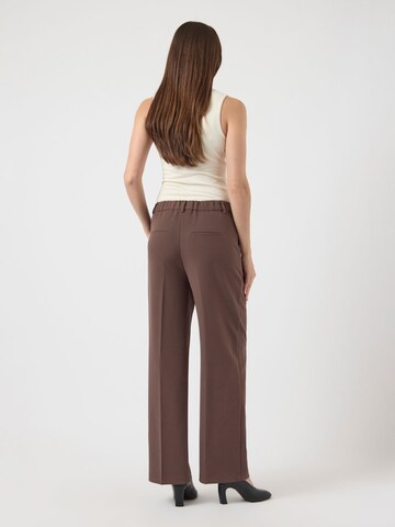 YAS Wide Leg Bukser med fals 'YASLikka' i brun