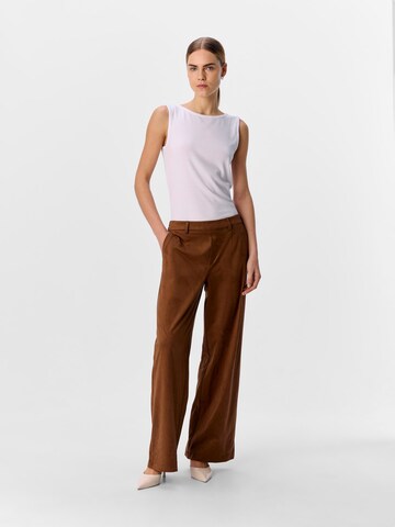 OBJECT Wide leg Broek in Bruin