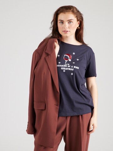 ONLY Carmakoma T-Shirt 'CARXMAS' in Blau: Vorderseite