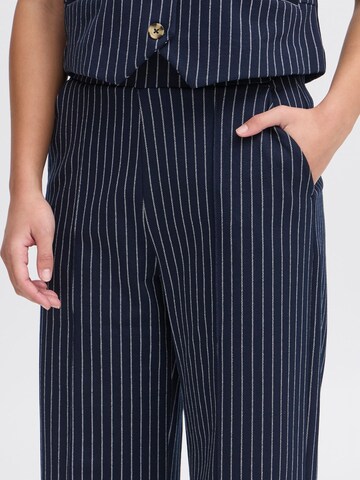 ICHI Regular Trousers ' IXKATE PINSTRIPED PA ' in Blue