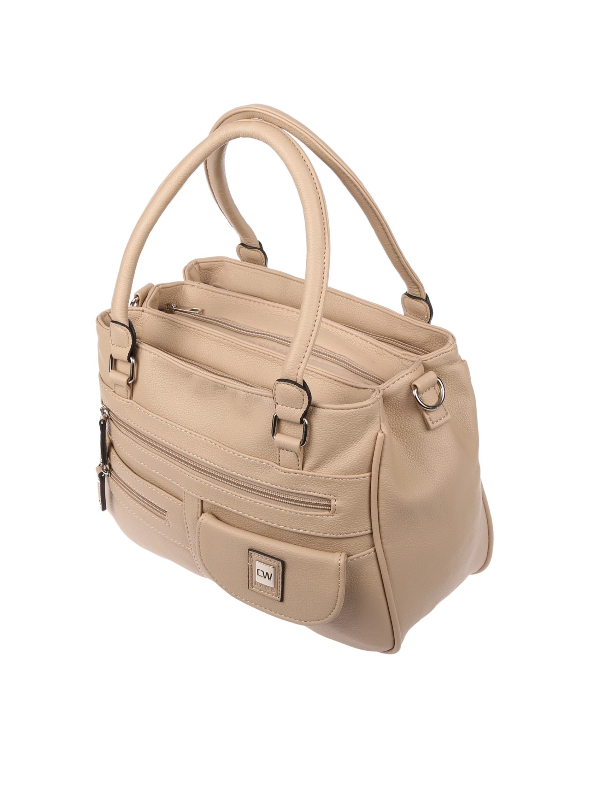 Christian Wippermann Handbag 'Große Damen Tasche Umhängetasche Schultertasche' in Beige