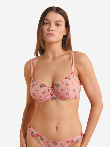 ETAM Balconette BH 'Tomato Love' in Roze