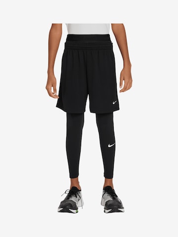 NIKE Skinny Sportbroek 'Pro' in Zwart: voorkant