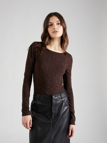 WRANGLER Shirt bodysuit 'LEOTARD' in Brown: front