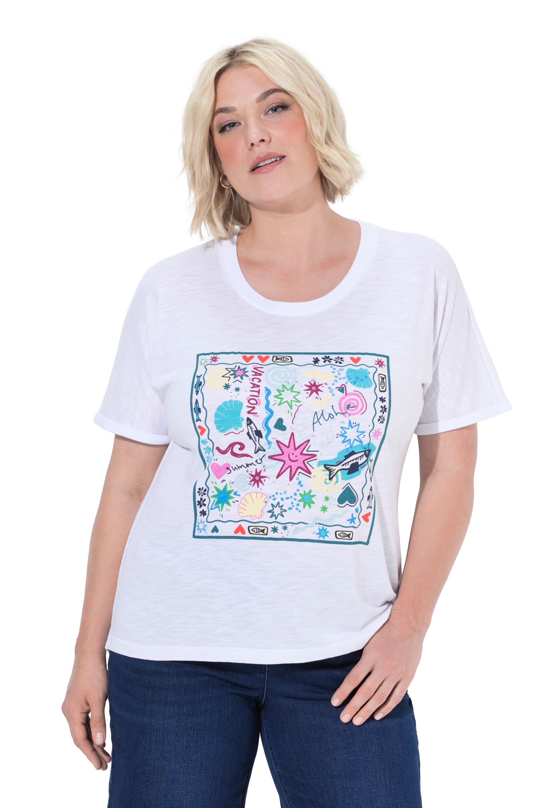 Ulla Popken Shirt in Weiß: Vorderseite