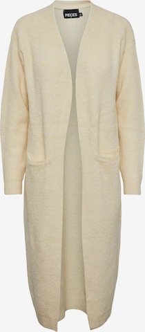 PIECES Knit Cardigan 'Jennifer' in White: front