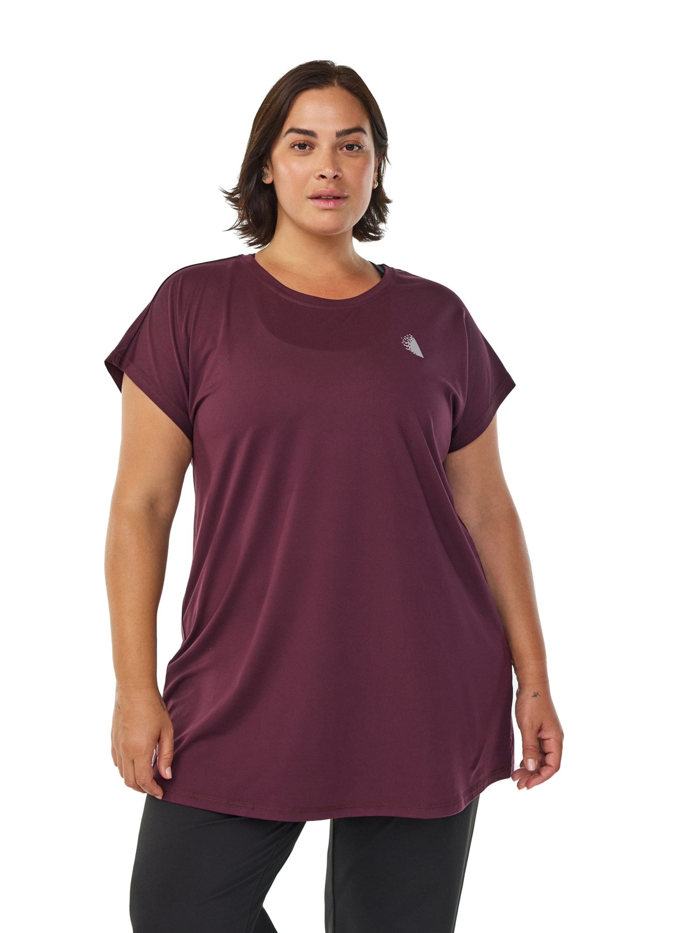 Active by Zizzi Funkcionalna majica 'ABASIC' | rdeča barva: sprednja stran