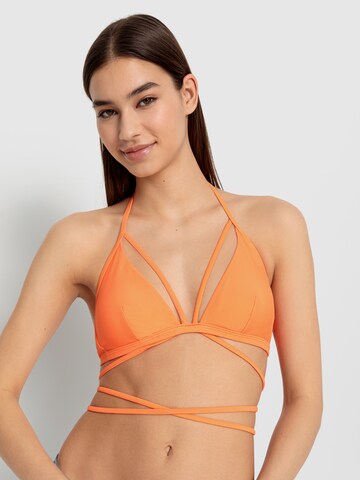 LSCN by LASCANA Trójkąt Góra bikini 'Gina' w kolorze pomarańczowy: przód