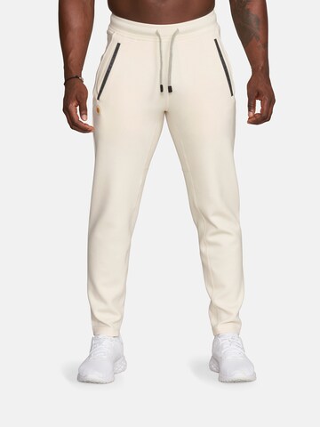 GOLD´S GYM APPAREL Tapered Sports trousers 'ERIC' in White: front