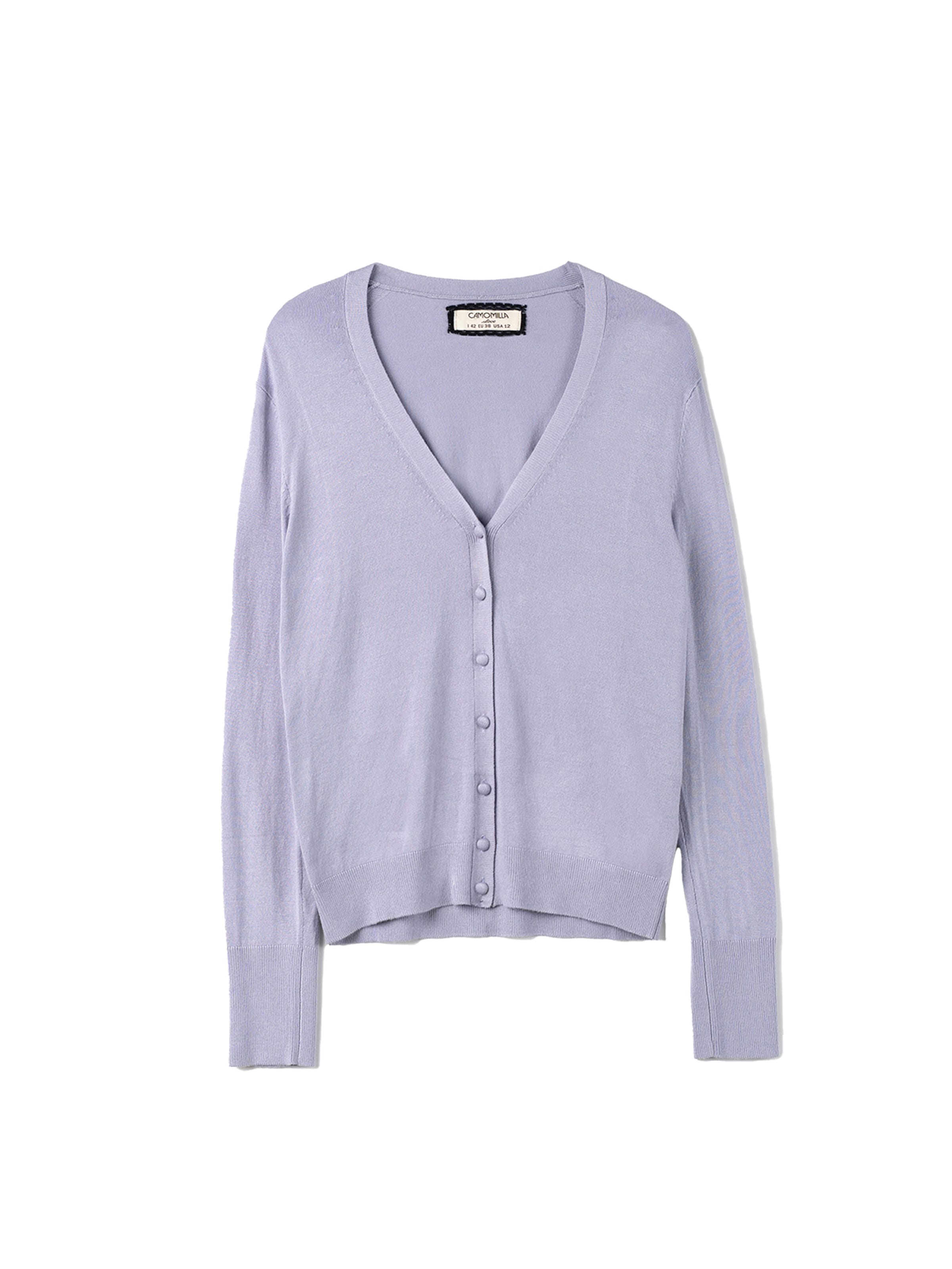 Camomilla Italia Gebreid vest 'CARL' in Lila: voorkant