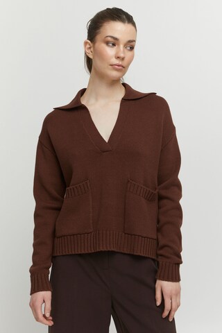 b.young Pullover 'OLIA' in Braun: Vorderseite