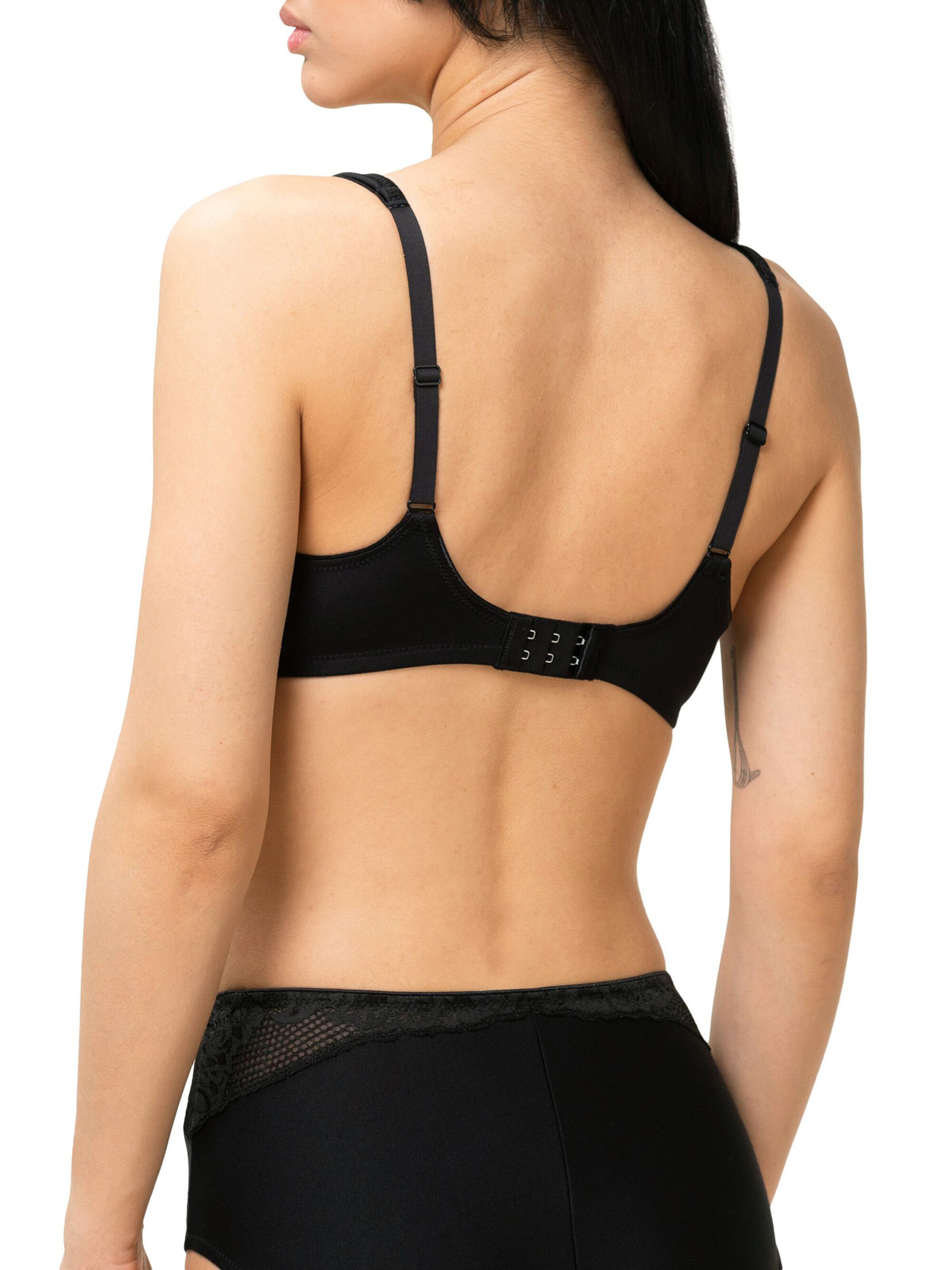 TRIUMPH T-shirt Bra ' Modern Lace+Cotton ' in Black