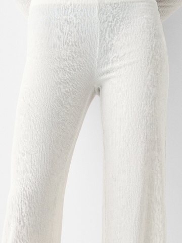 Bershka Flared Pants in White