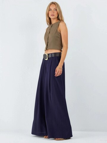 Wide Leg Pantalon Busem en bleu