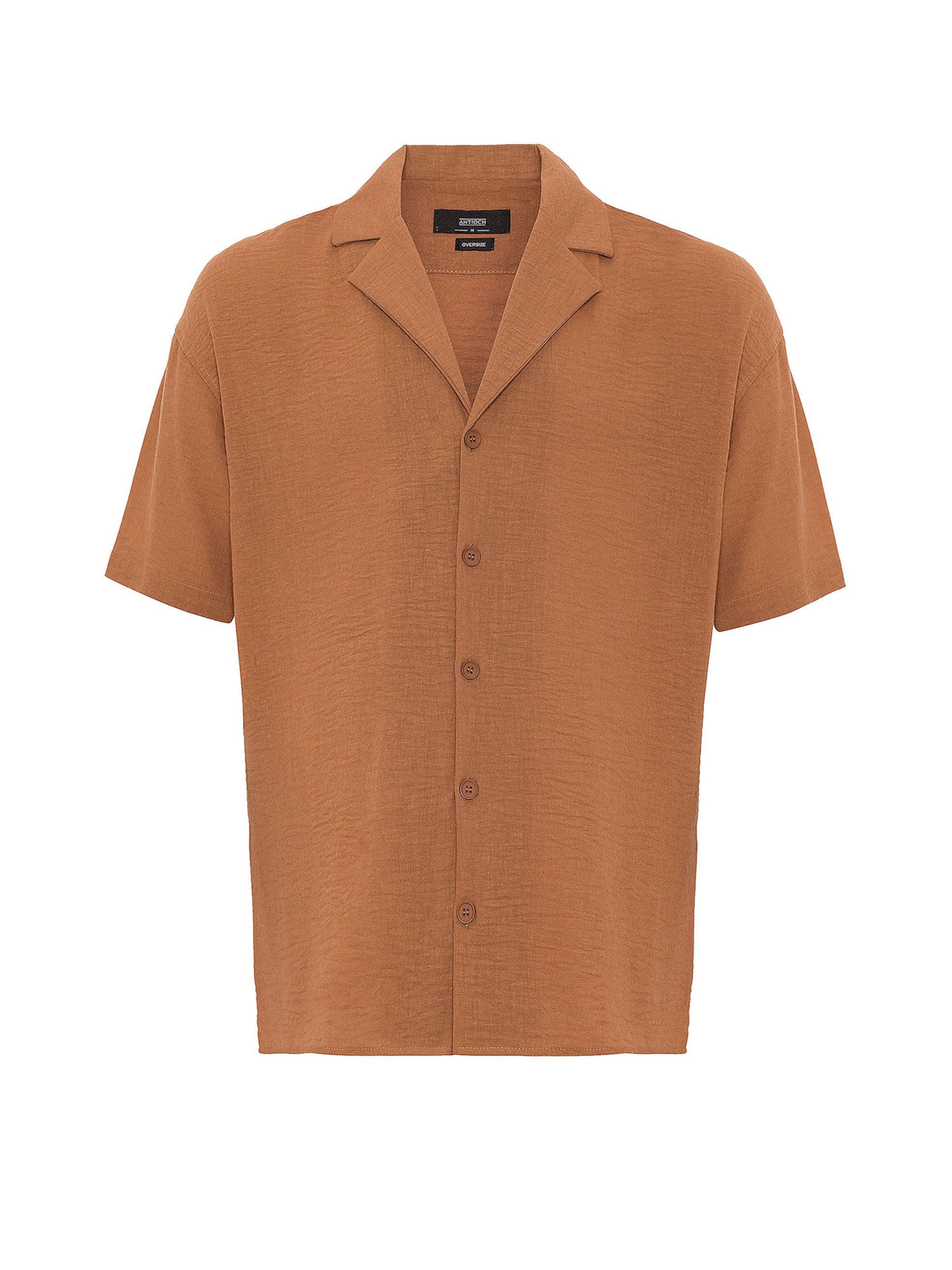 AntiochComfort Fit Košulja - smeđa boja: prednji dio