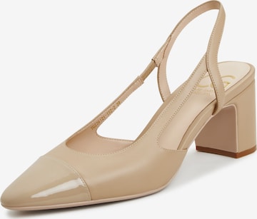 CESARE GASPARI Slingback Pumps in Beige: front