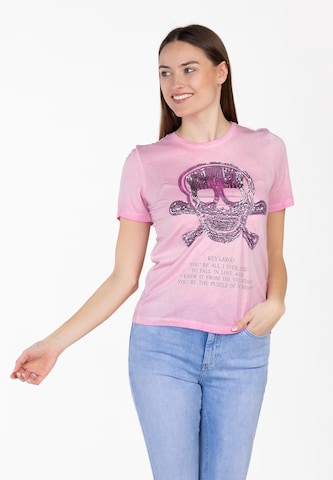 Key Largo Shirt 'Bone' in Pink: front