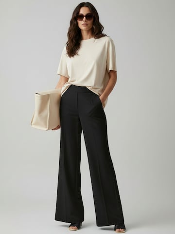 WEARABLE STORIES Wide leg Bandplooibroek 'Saar' in Zwart