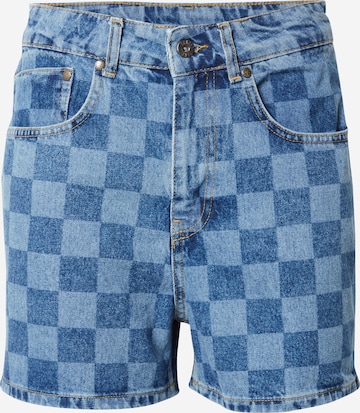The Ragged Priest Shorts 'RAVE' in Blue: front