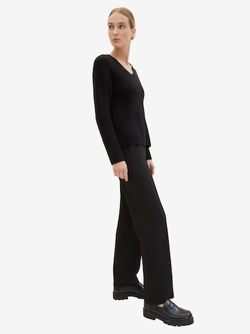 TOM TAILOR Loose fit Pleated Pants in Black