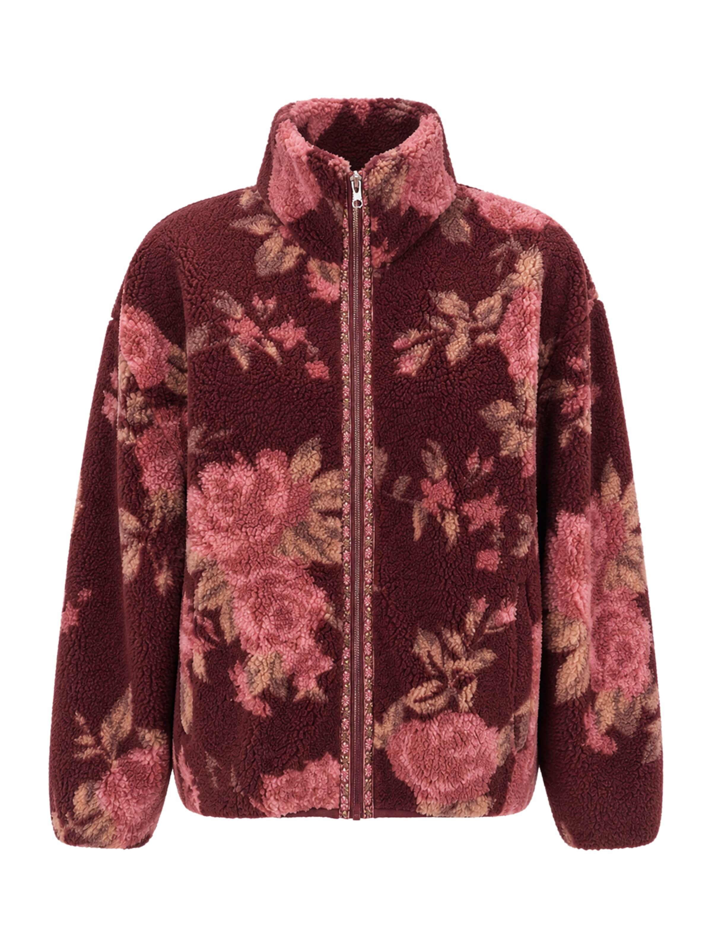 BRAVE SOUL Fleece jas in Rood: voorkant
