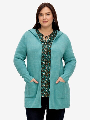 SHEEGO Knit Cardigan in Blue: front