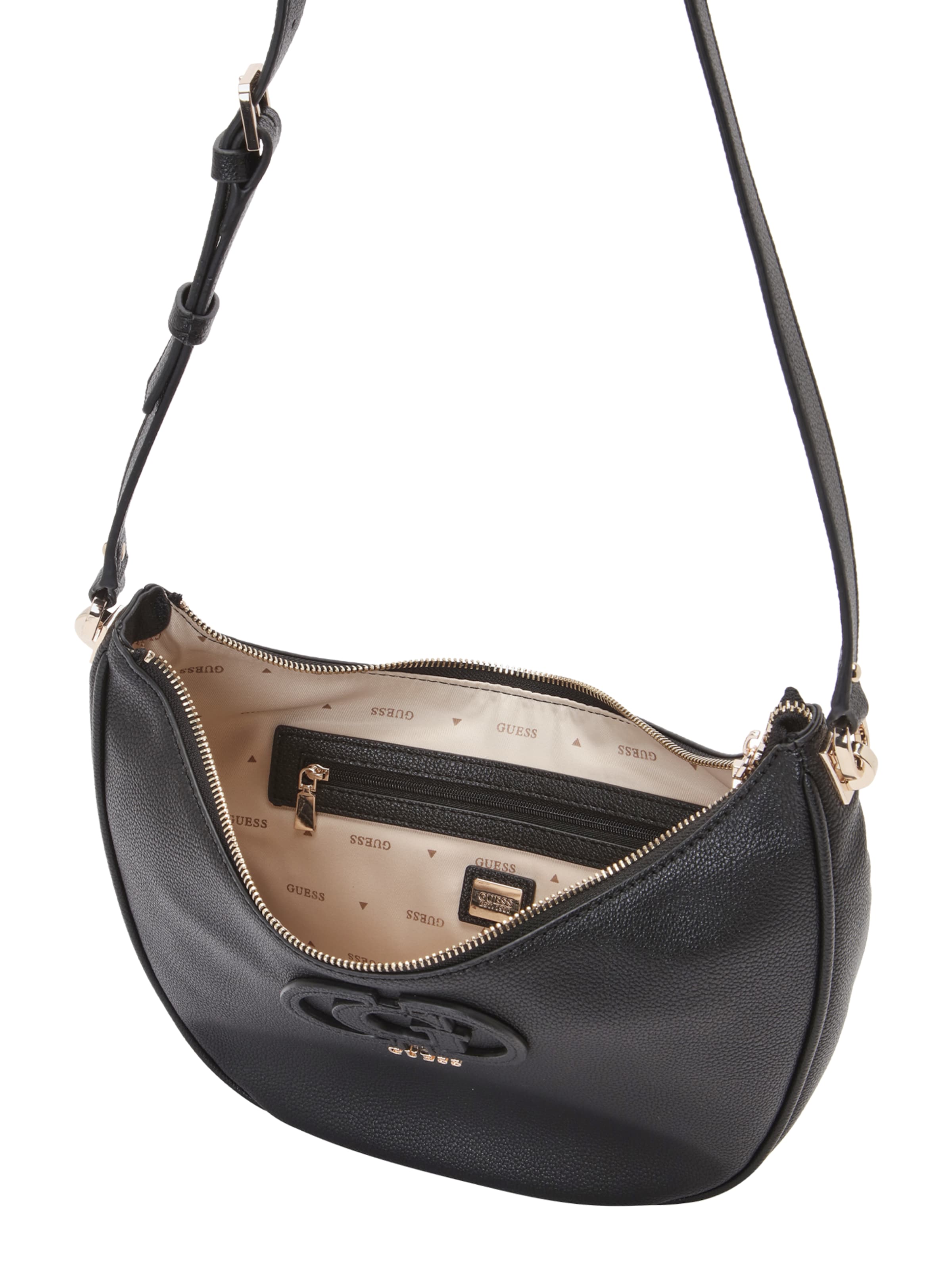 Geantă de umăr 'CALEBRA HOBO SHOULDER BAG' de la GUESS pe negru