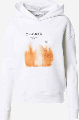 Calvin Klein Mikina – bílá: přední strana