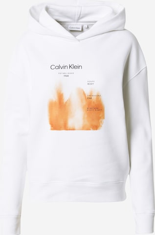Sweat-shirt Calvin Klein en blanc : devant