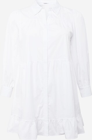 GLAMOROUS CURVE Košilové šaty – bílá: přední strana