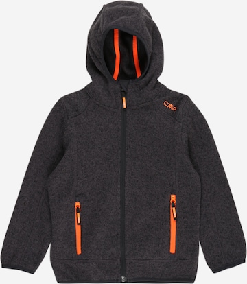 CMP Athletic Fleece Jacket 'Fix Hood' in Grey: front