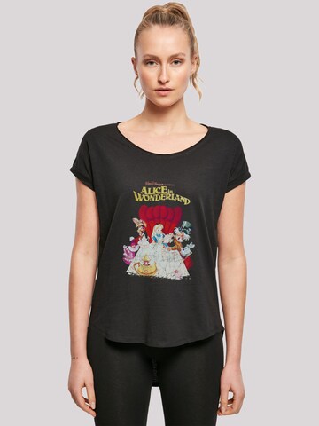 F4NT4STIC Shirt 'Disney Alice im Wunderland Retro Poster' in Black: front