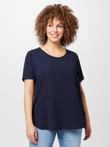 ONLY Carmakoma Blouse 'LUXMIE' in Blauw: voorkant