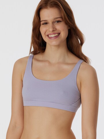 SCHIESSER Bralette Bra ' Pure Rib ' in Purple: front