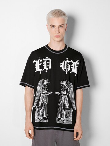 Bershka Shirt in Zwart: voorkant