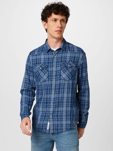 GARCIA Regular fit Button Up Shirt in Blue: front