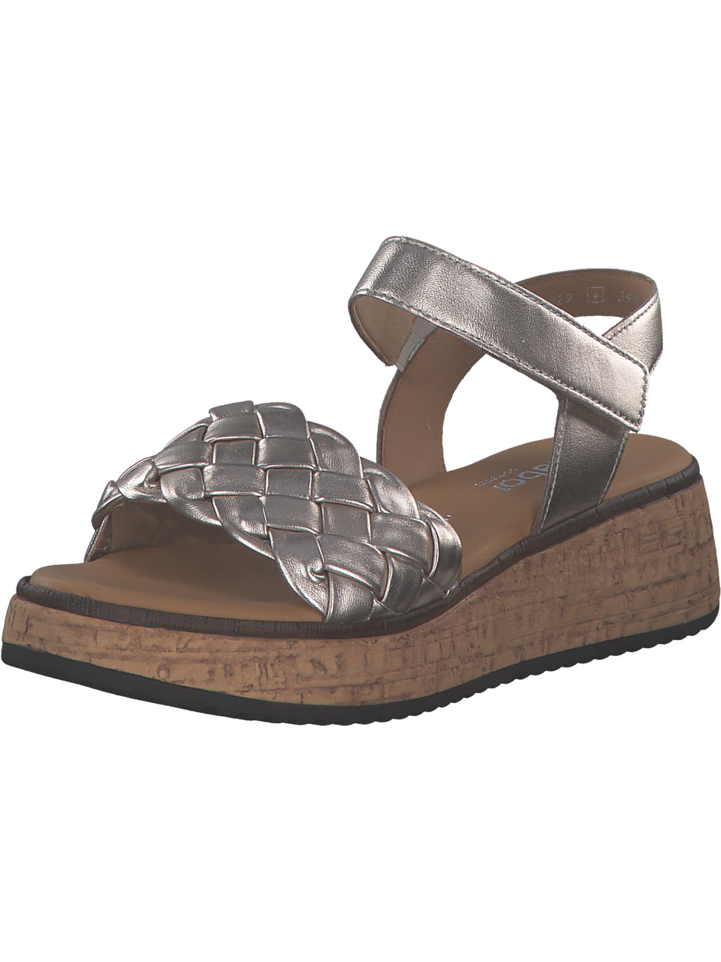 Sandales 'Comfort' GABOR en argent : devant