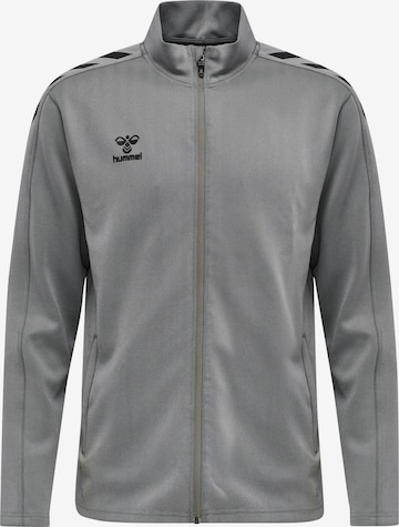 Hummel Athletic Zip-Up Hoodie in Grey: front