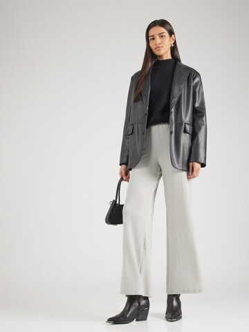 PIECES Wide leg Pants 'PCLINA' in Grey