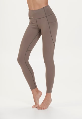 ENDURANCE Regular Workout Pants 'Tather' in Brown: front