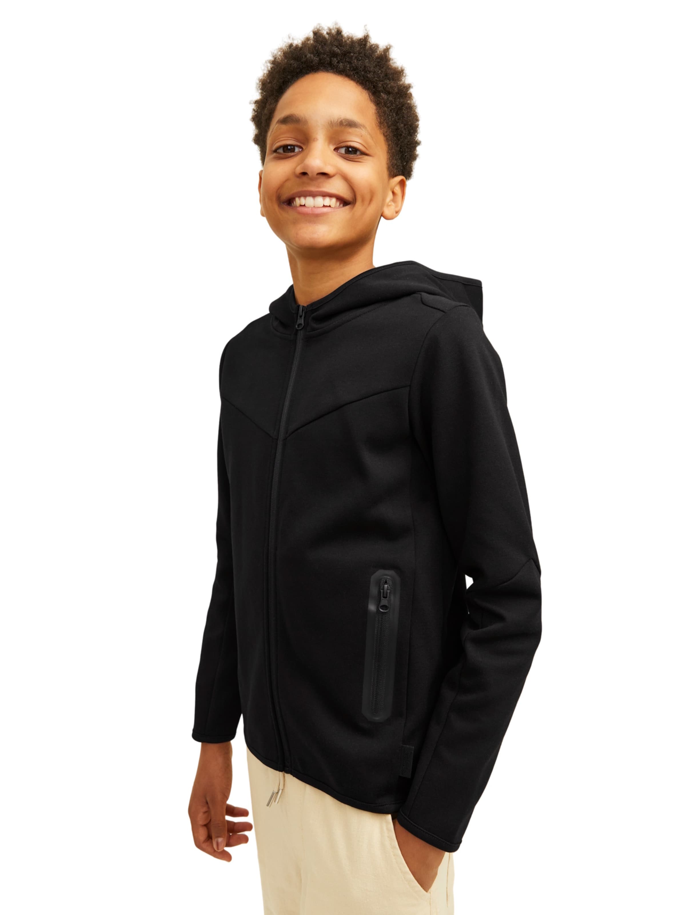 Veste de survêtement 'Fusion' Jack & Jones Junior en noir