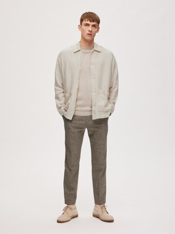 Coupe slim Pantalon à plis 'SLHOasis' SELECTED HOMME en gris