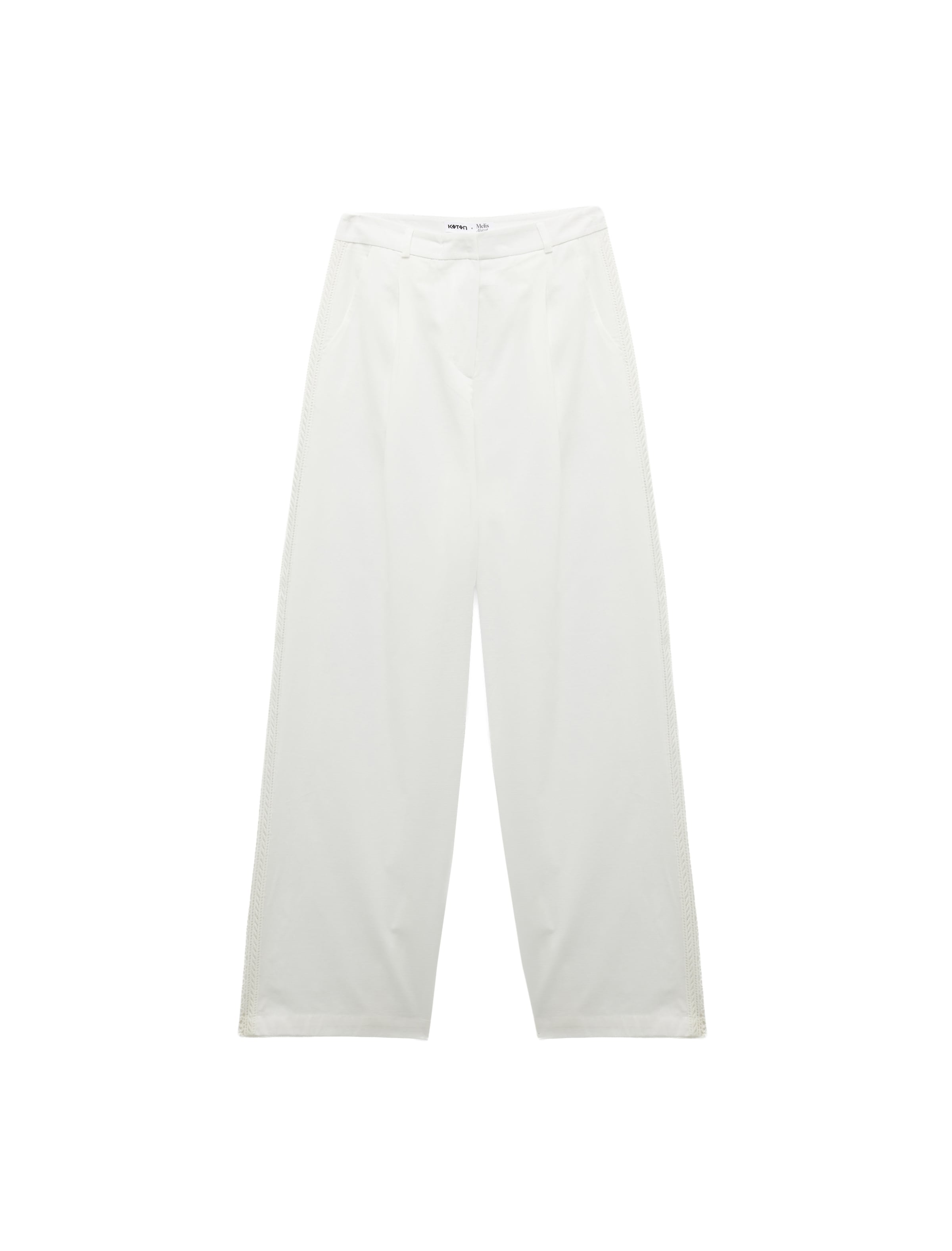 Koton Pleat-Front Pants in White, Item view