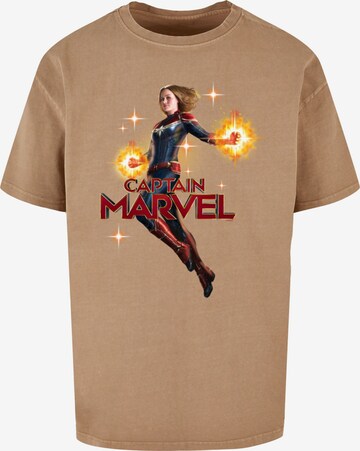 ABSOLUTE CULT Shirt 'Captain Marvel - Carol Danvers' in Beige: front