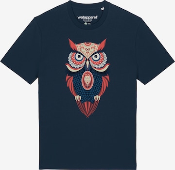 Watapparel Shirt ' Colorful Owl ' in Blauw: voorkant
