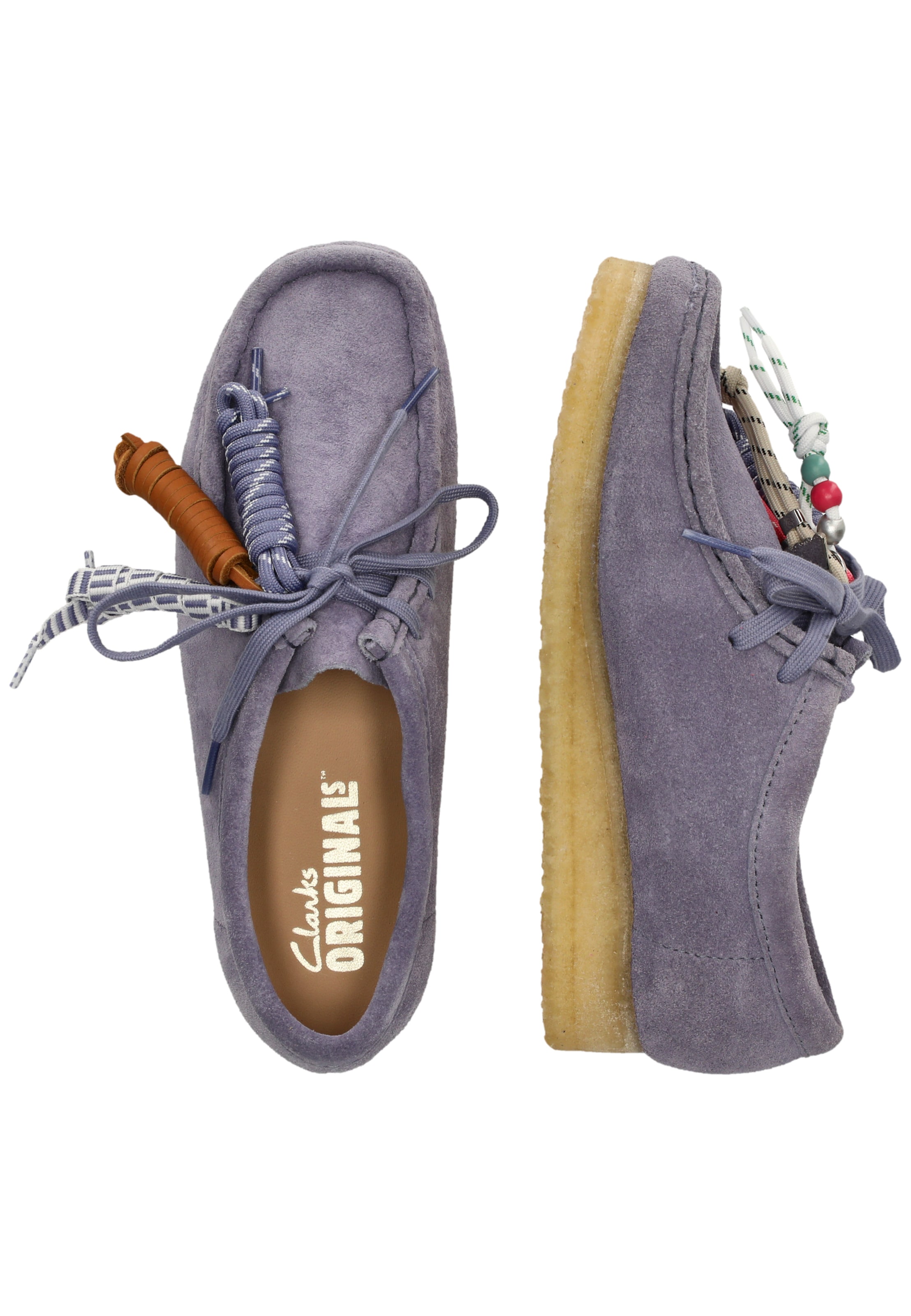 CLARKS Lace-up shoe 'Wallabee' in Purple