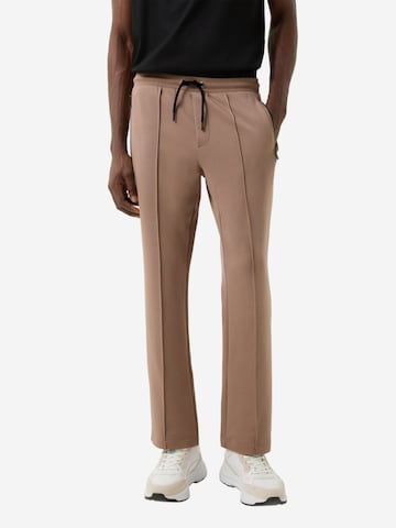 BOGNER Regular Trousers with creases 'Reed' in Brown: front