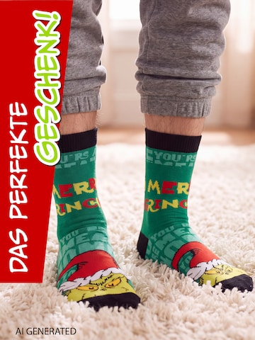 The Grinch Socken 'Merry Grinchmas'‌ in Grün