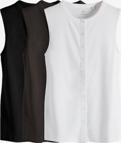The Set Weste in schoko / schwarz / weiß, Produktansicht