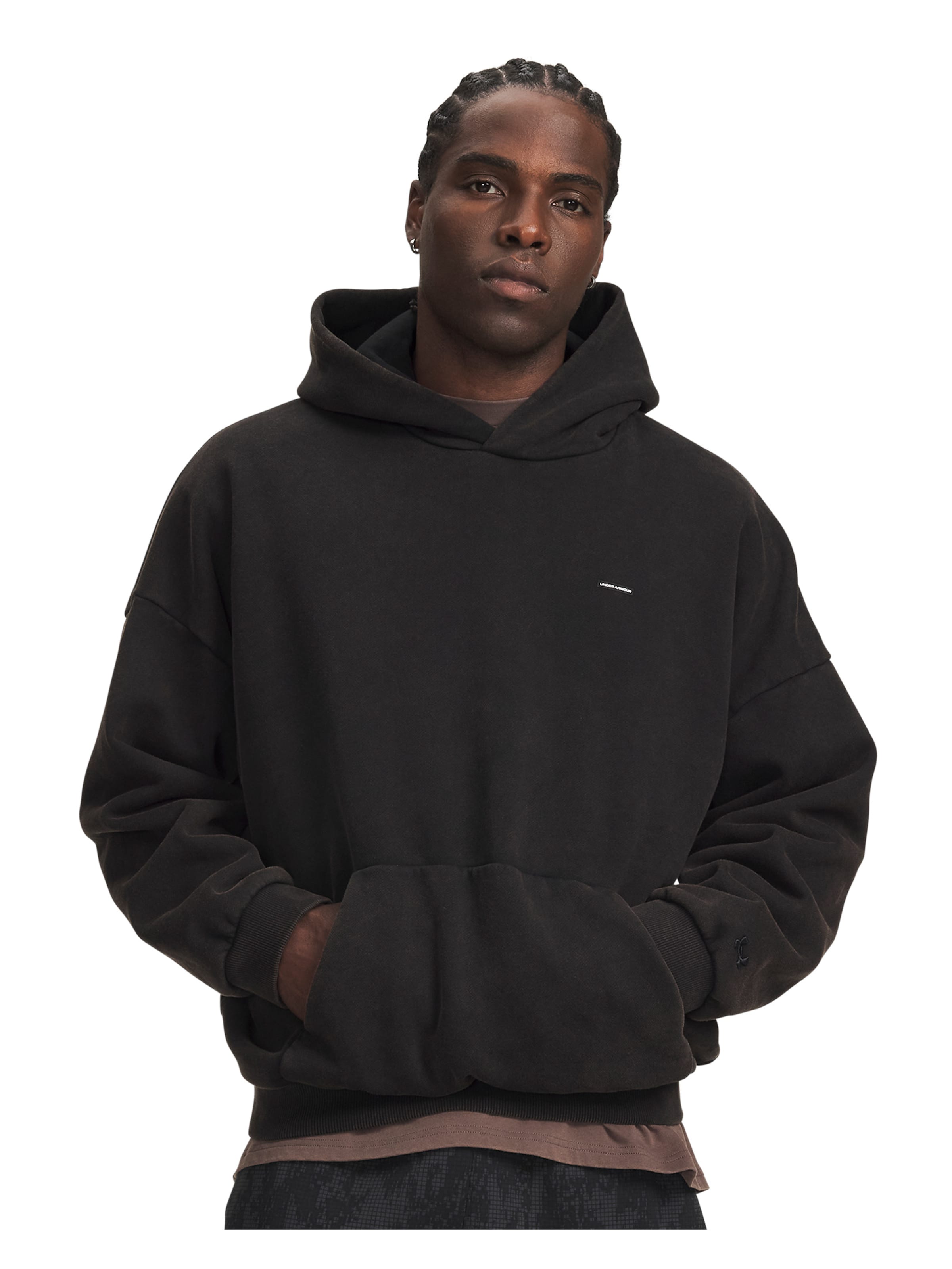UNDER ARMOUR Sportsweatshirt in Zwart: voorkant
